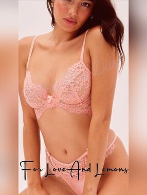 For Love And Lemons Faye Lace Scoop Bra